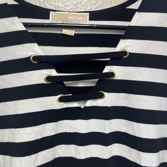 Michael kors black and White Striped Dress - Picture 3 of 9